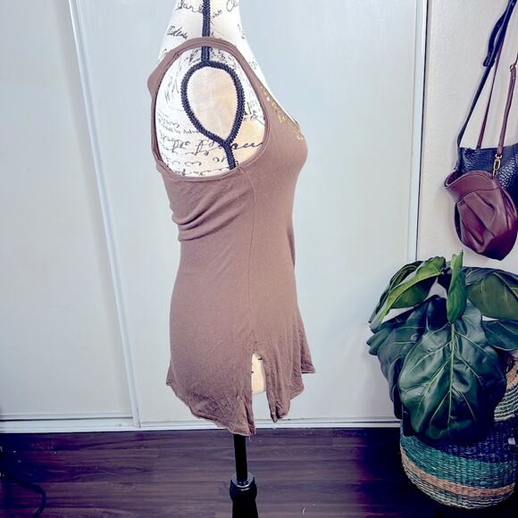 Guess Brown Sequin Embellished Tank Top size M - Picture 7 of 9
